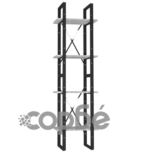 Библиотека на 4 нива, сив сонома, 40x30x140 см, инженерно дърво ➤ топ цена ➤ sorbe.bg