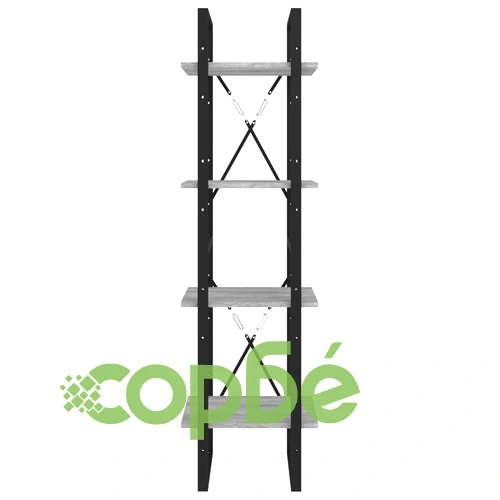 Библиотека на 4 нива, сив сонома, 40x30x140 см, инженерно дърво ➤ топ цена ➤ sorbe.bg