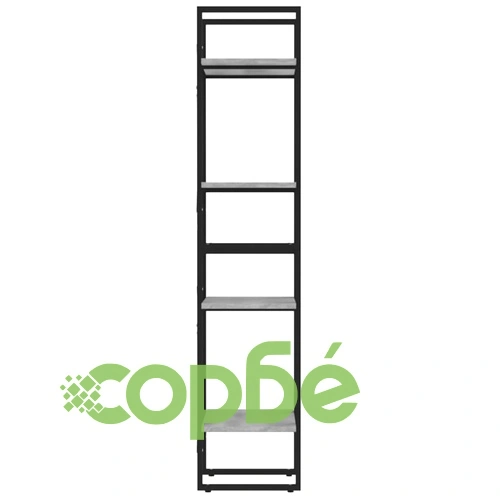 Библиотека на 4 нива, сив сонома, 40x30x140 см, инженерно дърво ➤ топ цена ➤ sorbe.bg