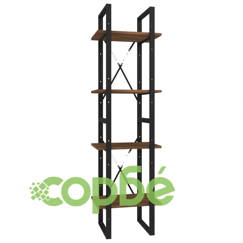 Библиотека на 4 нива, кафяв дъб, 40x30x140 см, инженерно дърво ➤ топ цена ➤ sorbe.bg