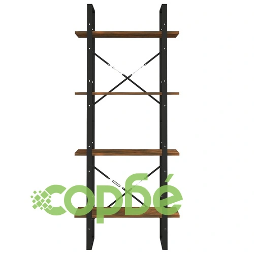 Библиотека на 4 нива, опушен дъб, 60x30x140 см, инженерно дърво ➤ топ цена ➤ sorbe.bg