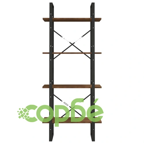 Библиотека на 4 нива, кафяв дъб, 60x30x140 см, инженерно дърво ➤ топ цена ➤ sorbe.bg