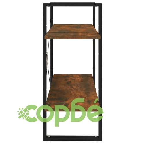 Библиотека на 2 нива, опушен дъб, 80x30x70 см, инженерно дърво ➤ топ цена ➤ sorbe.bg