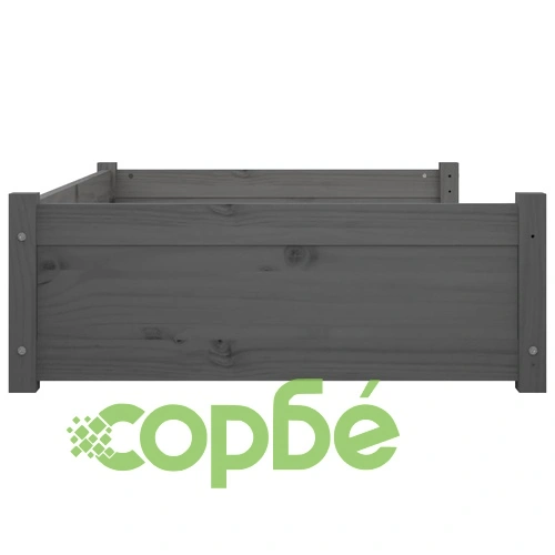 Кучешко легло, Сиво, 95,5x65,5x28 см, борова дървесина масив ➤ топ цена ➤ sorbe.bg