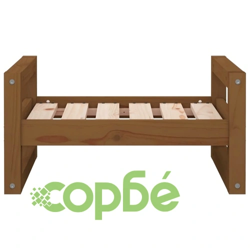 Кучешко легло, меденокафяво, 55,5x45,5x28 см, бор масив ➤ топ цена ➤ sorbe.bg