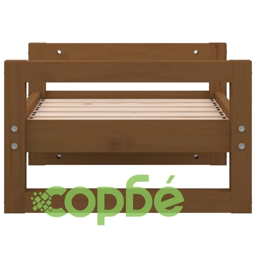 Кучешко легло, меденокафяво, 55,5x45,5x28 см, бор масив ➤ топ цена ➤ sorbe.bg