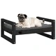 Кучешко легло, черно, 65,5x50,5x28 см, борова дървесина масив