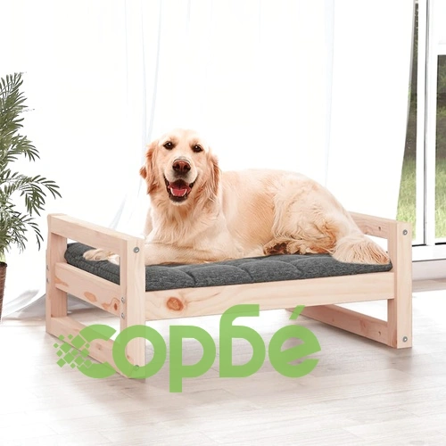 Кучешко легло, 75,5x55,5x28 см, борова дървесина масив ➤ топ цена ➤ sorbe.bg