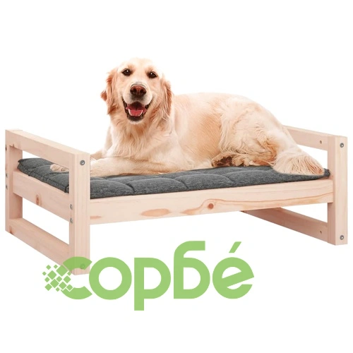 Кучешко легло, 75,5x55,5x28 см, борова дървесина масив ➤ топ цена ➤ sorbe.bg