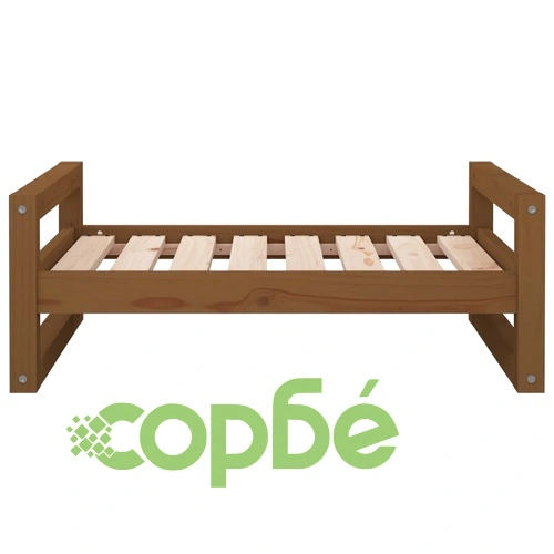 821480  Кучешко легло, меденокафяво, 75,5x55,5x28 см, бор масив ➤ топ цена ➤ sorbe.bg