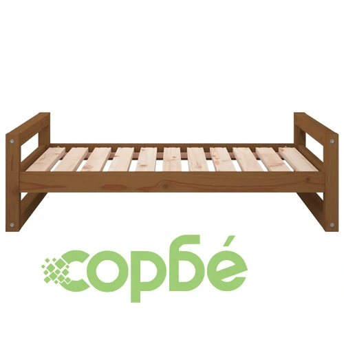 Кучешко легло, меденокафяво, 95,5x65,5x28 см, бор масив ➤ топ цена ➤ sorbe.bg