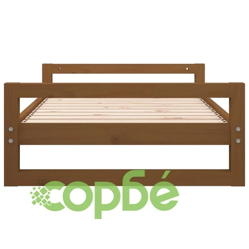 Кучешко легло, меденокафяво, 95,5x65,5x28 см, бор масив ➤ топ цена ➤ sorbe.bg