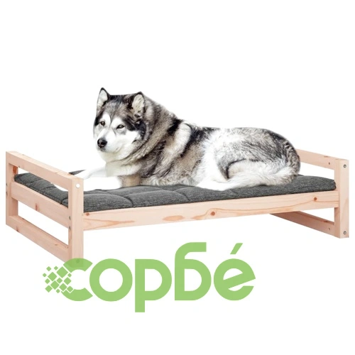 Кучешко легло, 105,5x75,5x28 см, борово дърво масив ➤ топ цена ➤ sorbe.bg