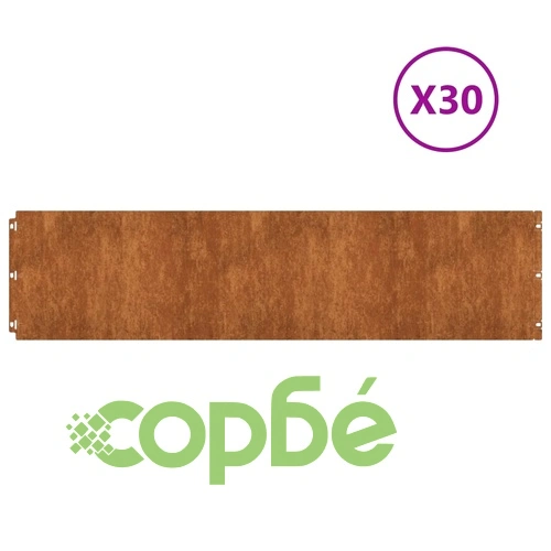 Градински кантове 30 бр 25x103 см гъвкави кортенова стомана ➤ топ цена ➤ sorbe.bg