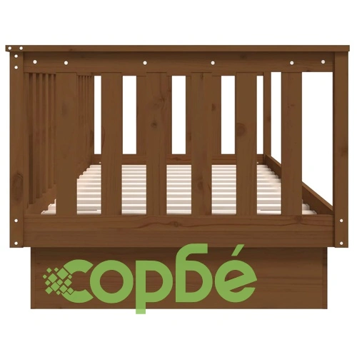 Дневно легло, меденокафяво, 80x200 см, борово дърво масив ➤ топ цена ➤ sorbe.bg