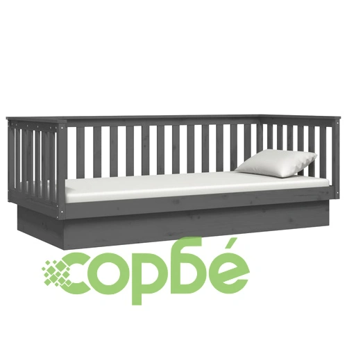 Дневно легло Сиво 100x200 см масивно борово дърво ➤ топ цена ➤ sorbe.bg