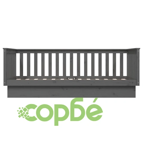 Дневно легло Сиво 100x200 см масивно борово дърво ➤ топ цена ➤ sorbe.bg