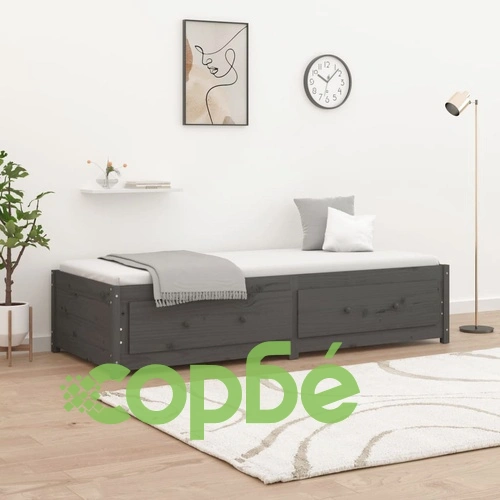 Дневно легло сиво 75x190 см Small Single бор масив ➤ топ цена ➤ sorbe.bg
