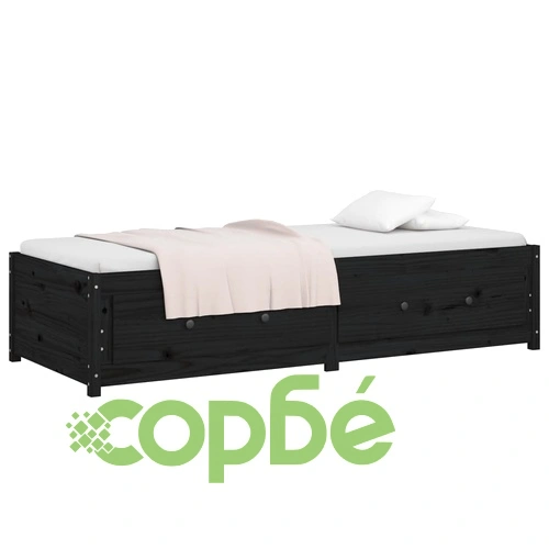 Дневно легло черно 75x190 см Small Single бор масив ➤ топ цена ➤ sorbe.bg