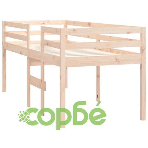 Високо легло, 80x200 см, борово дърво масив ➤ топ цена ➤ sorbe.bg