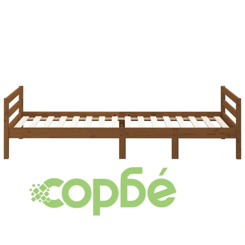 Рамка за легло, меденокафяво, борово дърво масив, 90x200 см ➤ топ цена ➤ sorbe.bg