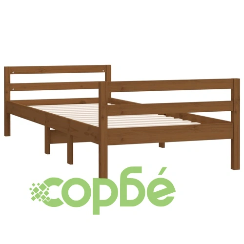 Рамка за легло, меденокафяво, 80x200 см, борово дърво масив ➤ топ цена ➤ sorbe.bg