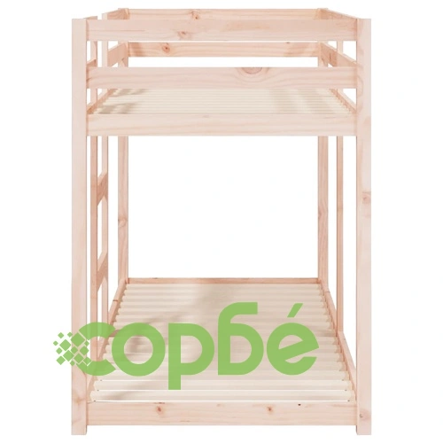 Двуетажно легло, 75x190 см, борово дърво масив ➤ топ цена ➤ sorbe.bg