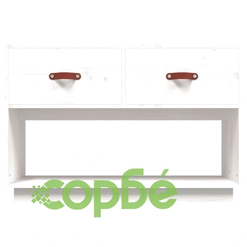 ТВ шкаф, бял, 90x40x60 см, бор масив ➤ топ цена ➤ sorbe.bg