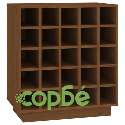 Шкаф за вино меденокафяв 55,5x34x61 см масивна дървесина бор ➤ топ цена ➤ sorbe.bg