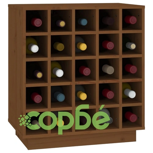 Шкаф за вино меденокафяв 55,5x34x61 см масивна дървесина бор ➤ топ цена ➤ sorbe.bg