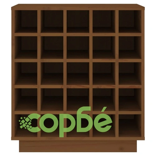 Шкаф за вино меденокафяв 55,5x34x61 см масивна дървесина бор ➤ топ цена ➤ sorbe.bg