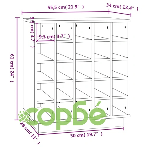 Шкаф за вино меденокафяв 55,5x34x61 см масивна дървесина бор ➤ топ цена ➤ sorbe.bg