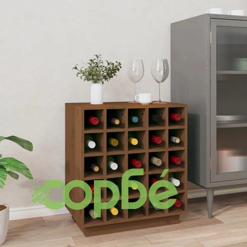 Шкаф за вино меденокафяв 55,5x34x61 см масивна дървесина бор ➤ топ цена ➤ sorbe.bg