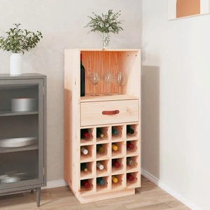 Шкаф за вино, 45x34x100 см, борово дърво масив