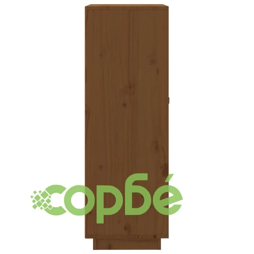 Шкаф за вино, меденокафяв, 45x34x100 см, борово дърво масив ➤ топ цена ➤ sorbe.bg