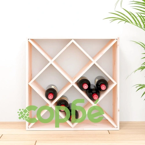 Шкаф за вино, 62x25x62 см, борово дърво масив ➤ топ цена ➤ sorbe.bg