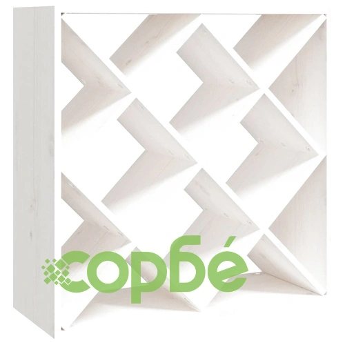 Шкаф за вино, бял, 62x25x62 см, борово дърво масив ➤ топ цена ➤ sorbe.bg