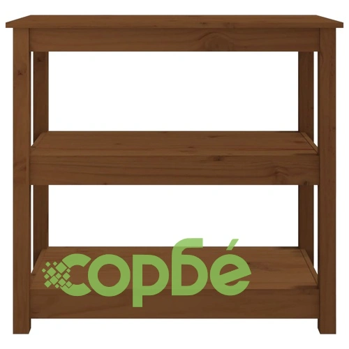 Конзолна маса, меденокафява, 80x40x74 см, борово дърво масив ➤ топ цена ➤ sorbe.bg