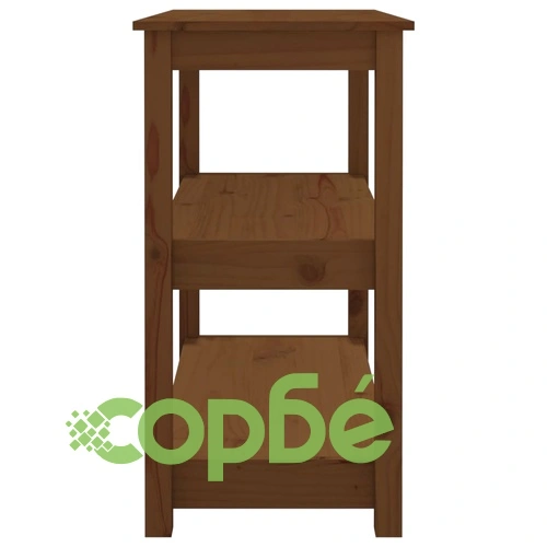 Конзолна маса, меденокафява, 80x40x74 см, борово дърво масив ➤ топ цена ➤ sorbe.bg