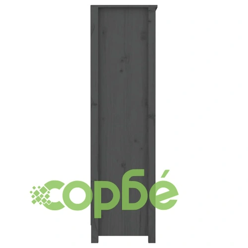 Библиотека, сива, 80x35x126 см, бор масив ➤ топ цена ➤ sorbe.bg