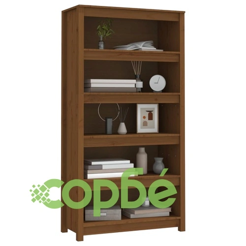 Библиотека, меденокафява, 80x35x154 см, бор масив ➤ топ цена ➤ sorbe.bg
