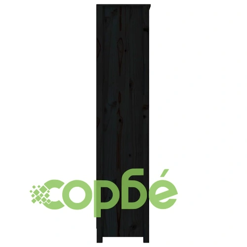 Библиотека, черна, 80x35x154 см, бор масив ➤ топ цена ➤ sorbe.bg