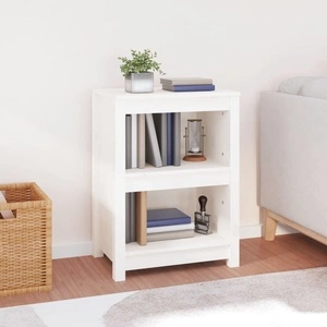 Библиотека, бяла, 50x35x68 см, борово дърво масив