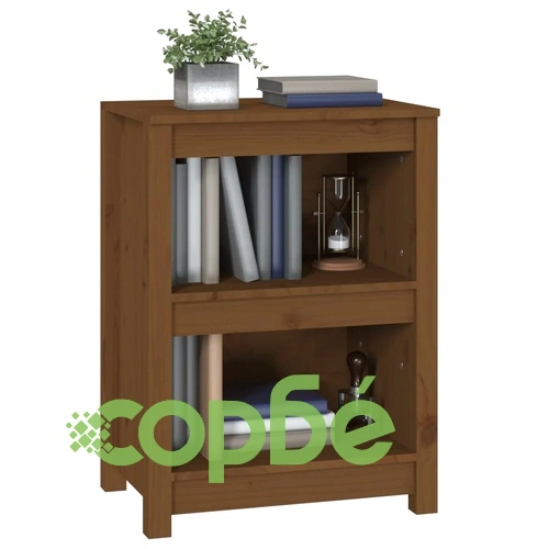 Библиотека, меденокафява, 50x35x68 см, бор масив ➤ топ цена ➤ sorbe.bg