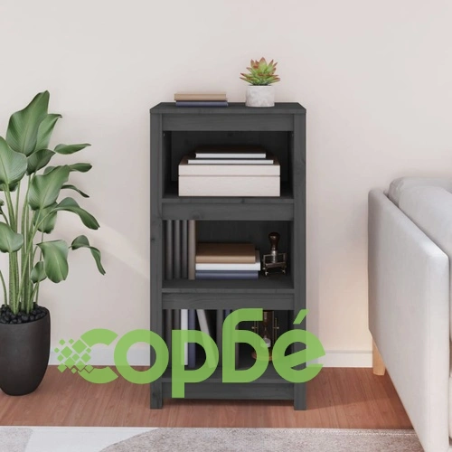 Библиотека, сива, 50x35x97 см, бор масив ➤ топ цена ➤ sorbe.bg