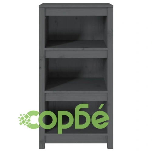 Библиотека, сива, 50x35x97 см, бор масив ➤ топ цена ➤ sorbe.bg