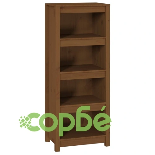 Библиотека, меденокафява, 50x35x125,5 см, бор масив ➤ топ цена ➤ sorbe.bg