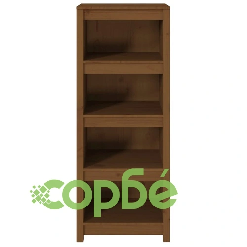 Библиотека, меденокафява, 50x35x125,5 см, бор масив ➤ топ цена ➤ sorbe.bg