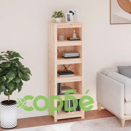 Библиотека, 50x35x154 см, борово дърво масив ➤ топ цена ➤ sorbe.bg