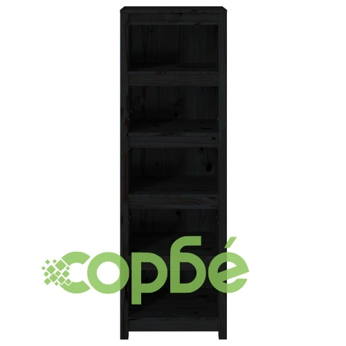 Библиотека, черна, 50x35x154 см, бор масив ➤ топ цена ➤ sorbe.bg